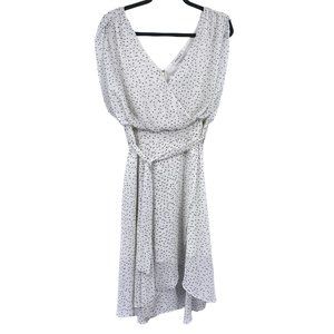 Gilli v neck wrap skirt dress size small polka dot floaty hi low NEW